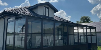 Остекление алюминиевой беседки